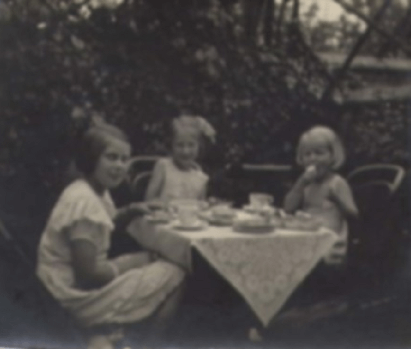 Irene playing as a child